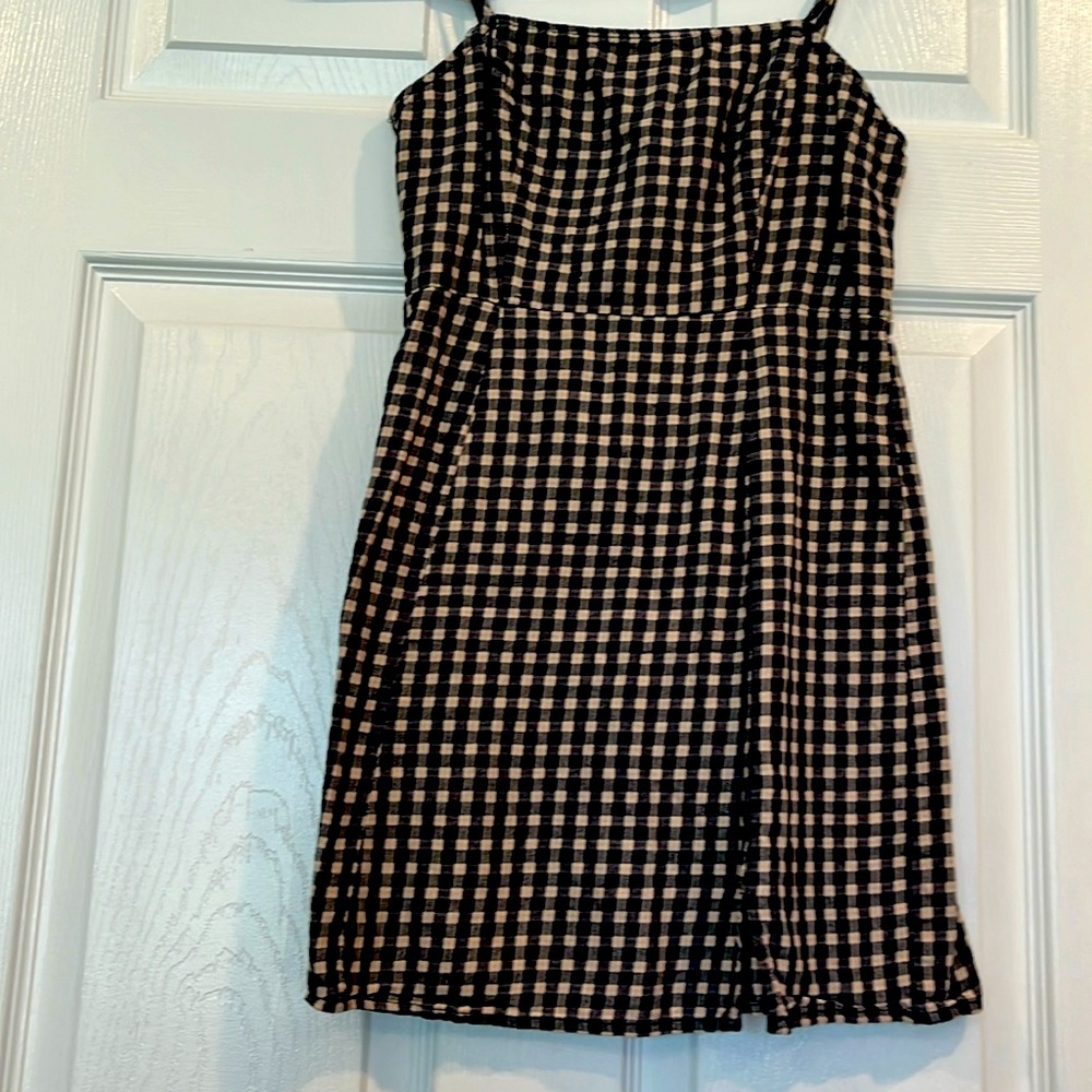 Black and beige dress